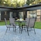Flash Furniture 5PC Patio Set-31.5RD Glass Table, 4 Gray Chairs TLH-0702303C-GY-GG - alternate 1
